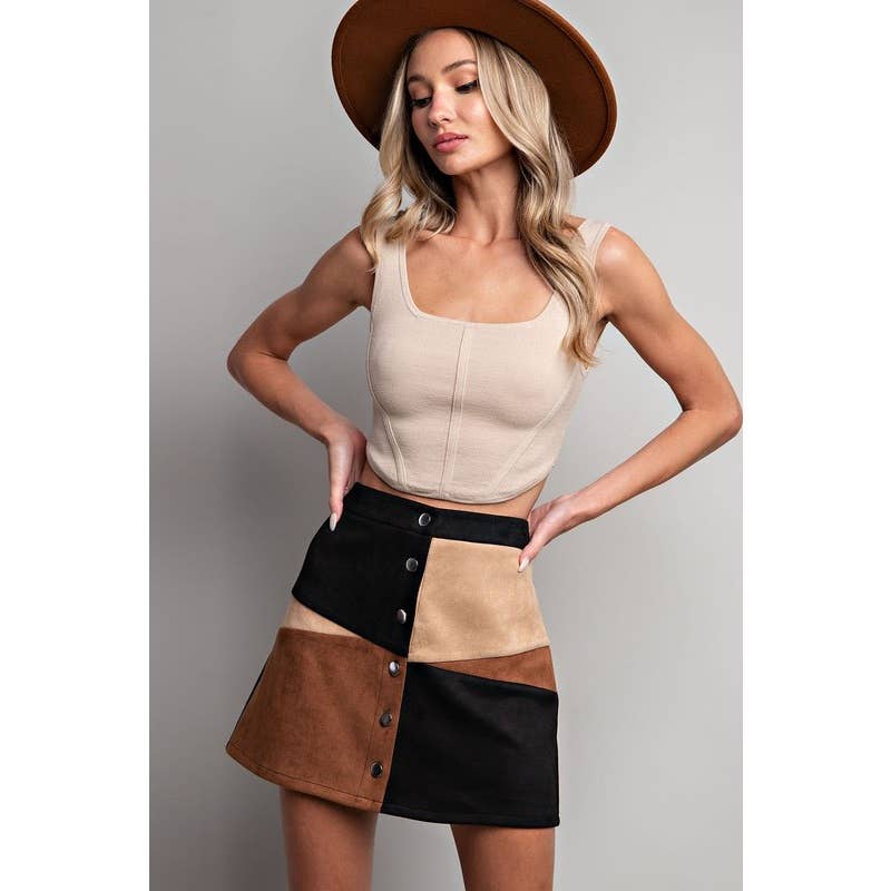 STYLE USA - Wholesale Skirt - Women's - Color block mini skirt4