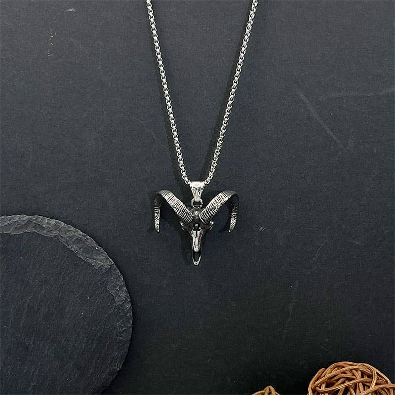 GemMeet - Venta al por mayor Collares con colgantes/abalorios - Collar con colgante de cabeza de oveja con forma de animal vintage4