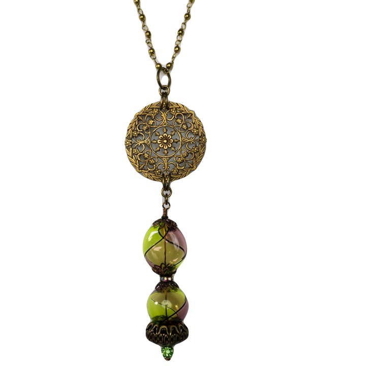 A Silk Purse - Wholesale Pendant/Charm Necklace - Darlene Venetian Bead Necklace