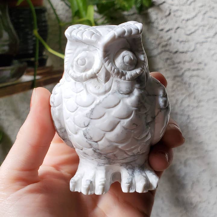 Howlite Carved Owl Figure for wholesale by Copper Bug Jewelry