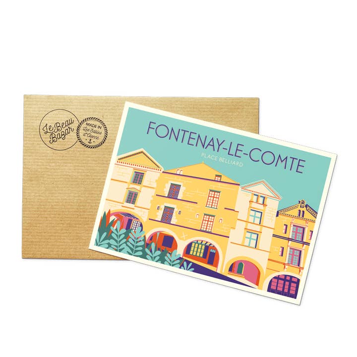 Cartolina FONTENAY-LE-COMTE Piazza Belliard per la vendita all'ingrosso da parte di Le Beau Bazar