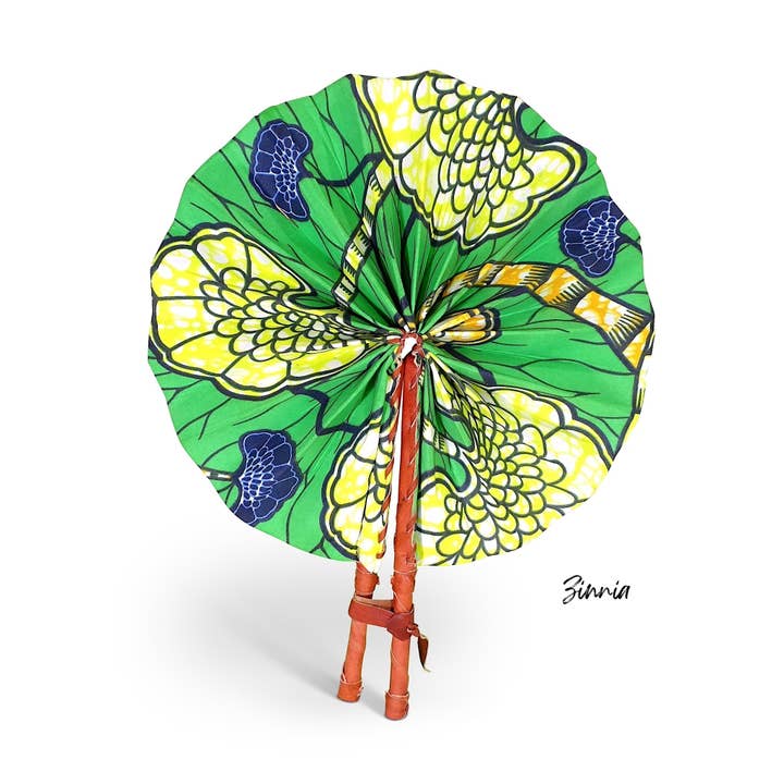 Ti-a Woven Goods - Wholesale Handheld Folding Fan - African Fabric Fan24