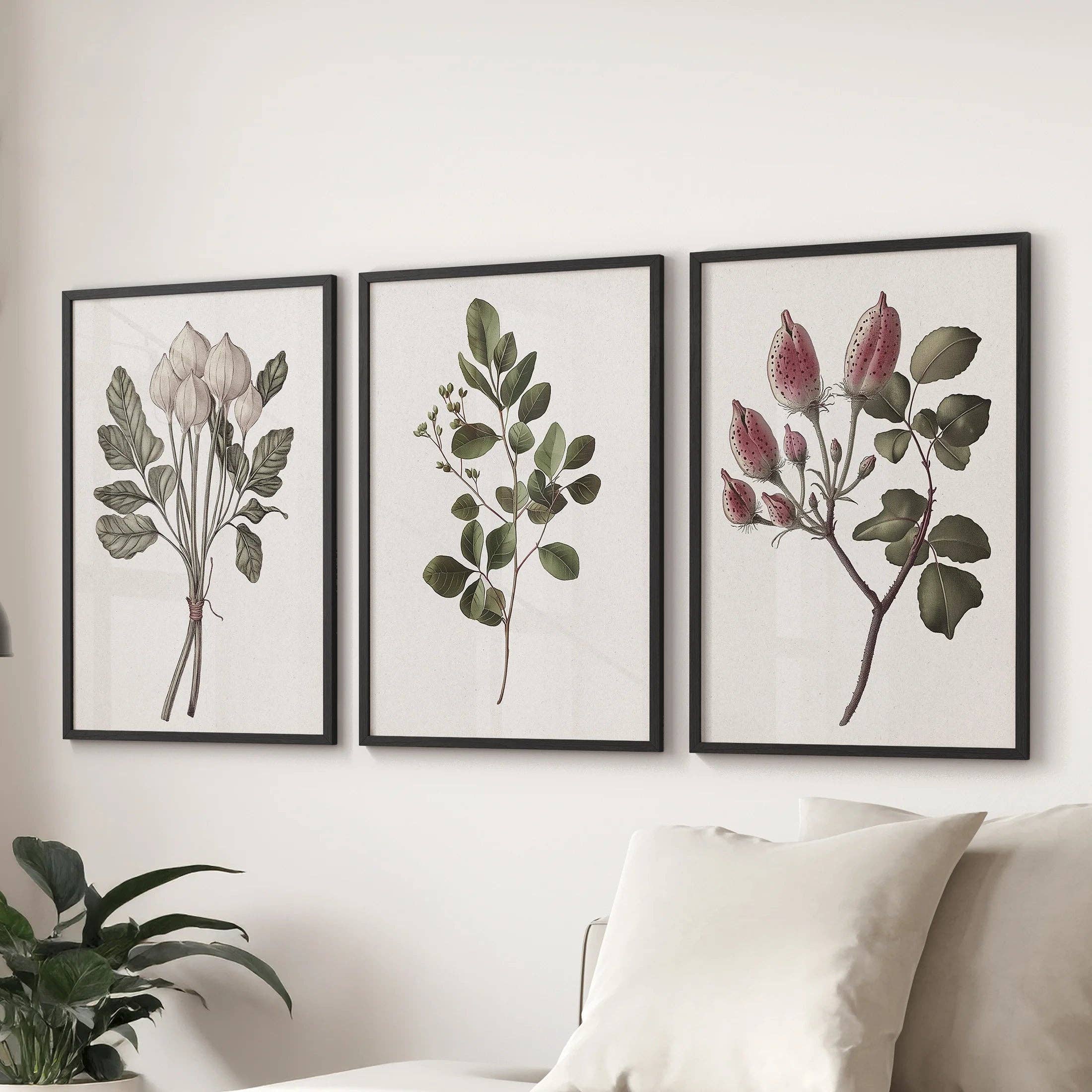 PrintSets.com - Wholesale Gallery Wall Set - Rustic Botanical Print. Vintage Flowers Wall Art8