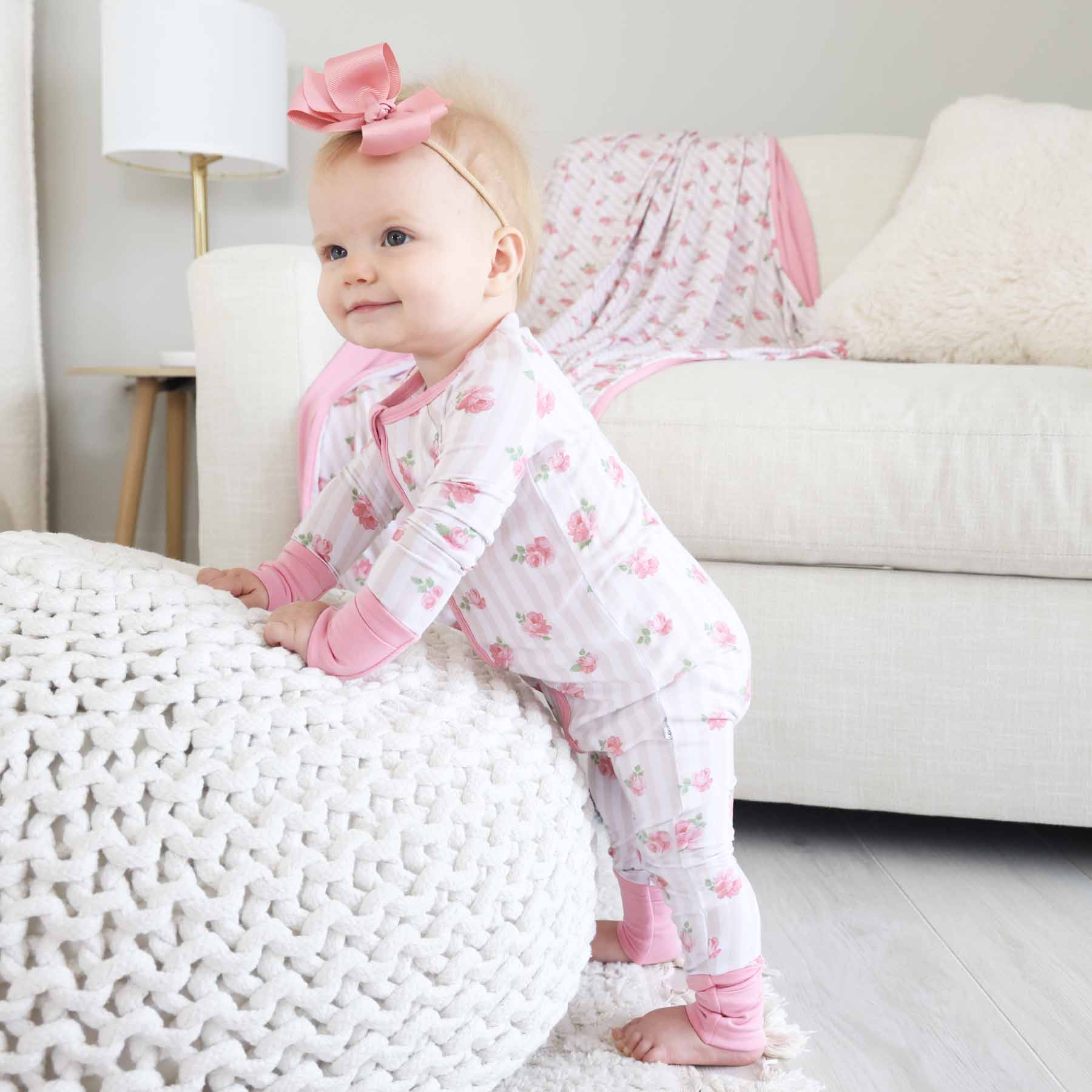 Caden Lane - Wholesale Jumpsuit - Baby - Rosy & Cozy Convertible Zip Romper4