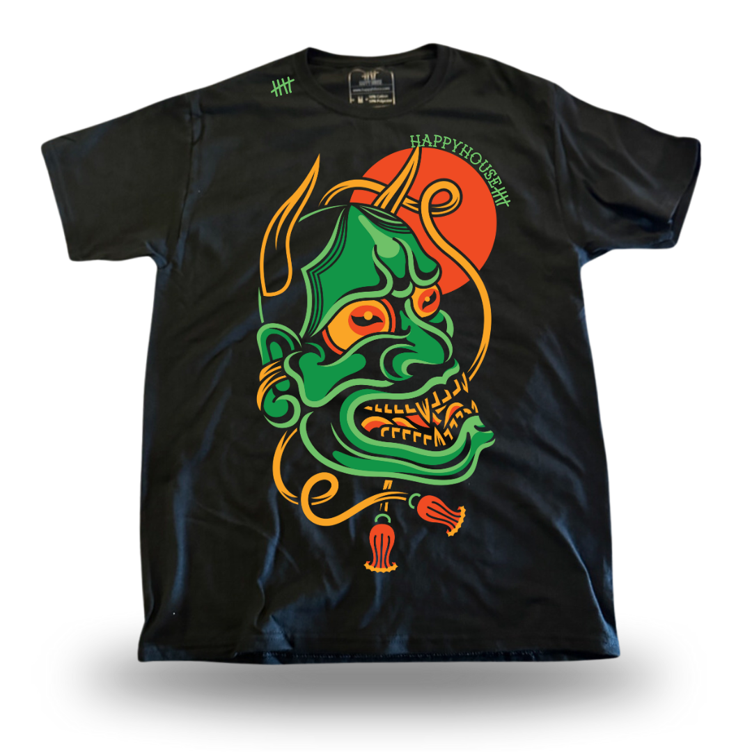 Happy H0use Apparel – wholesale Screen printed t-shirt – unisex – Hannya Mask0