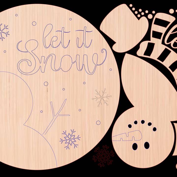 Winter- Let it Snow Snowman Door Hanger DIY for wholesale by Kate's Blanks