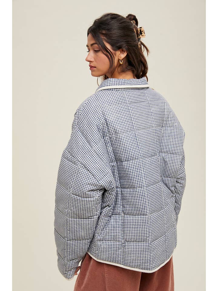 Wishlist Apparel - Wholesale Jacket - Women's - GINGHAM PIPING DETAIL JACKET / WL25-105483