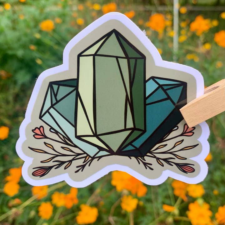 Adhesivo de cristal azul y verde para venta al por mayor de Cravendoodles