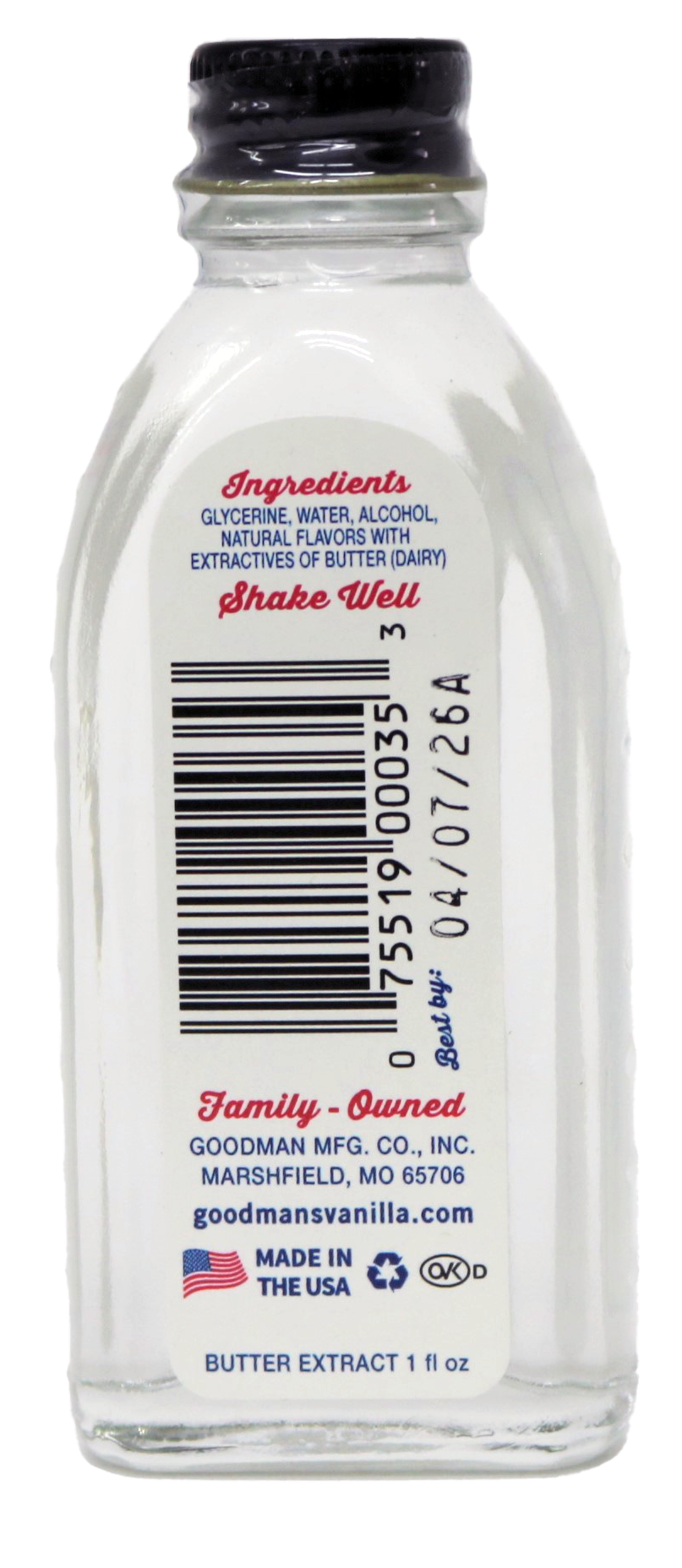 Goodman's - Wholesale Vanilla/Fruit Extract - Goodman's Butter Extract Natural 1oz1