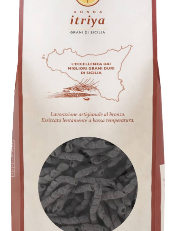 Busiate squid ink-flavoured for wholesale by Pastificio Donna itriya - Grani di Sicilia