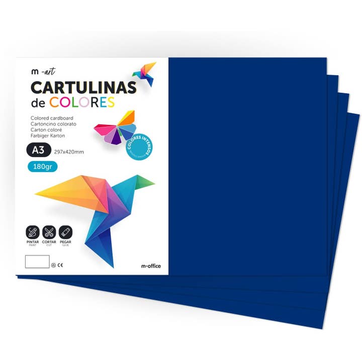 MEDEL OFFICE – material para artesanato por atacado – A4 Cartolina Cores Intensas 180gr m-office 100 folhas