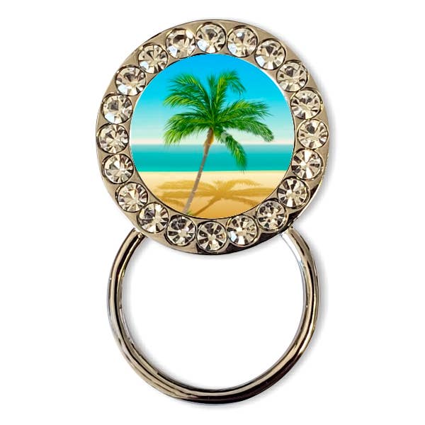 CZ Eyeglass/Badge Holder: Palm Tree for wholesale by Smart Charms