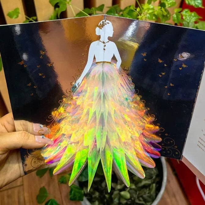 LanLivia - Vendita all'ingrosso Partecipazioni di nozze - Biglietto di nozze 3D - Signora scintillante con design di abito da sposa3