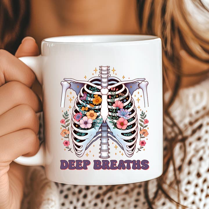 Mug Santé Mentale Respirez Profondément pour la vente par Hello Gorgeous Mugs