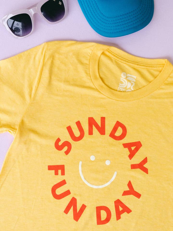 Ampersand Design Studio - Wholesale Screen Printed T-Shirt - Unisex - Happy Sunday Funday T-Shirt1