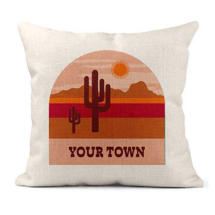 Personlig fyrkantig stadskudde ökenhimmel kaktusutsikt för wholesale av Rock Scissor Paper