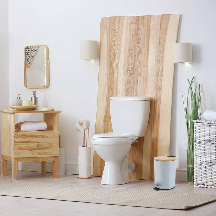 Evideco French Home Goods - Wholesale Bathroom Trashcan - Stylish Trash Can with Bamboo Lid and Pedal, 2.5L Capacity9