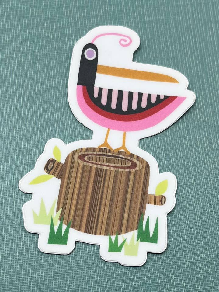 Adesivo de pássaro rosa por atacado de Bunny with a Toolbelt