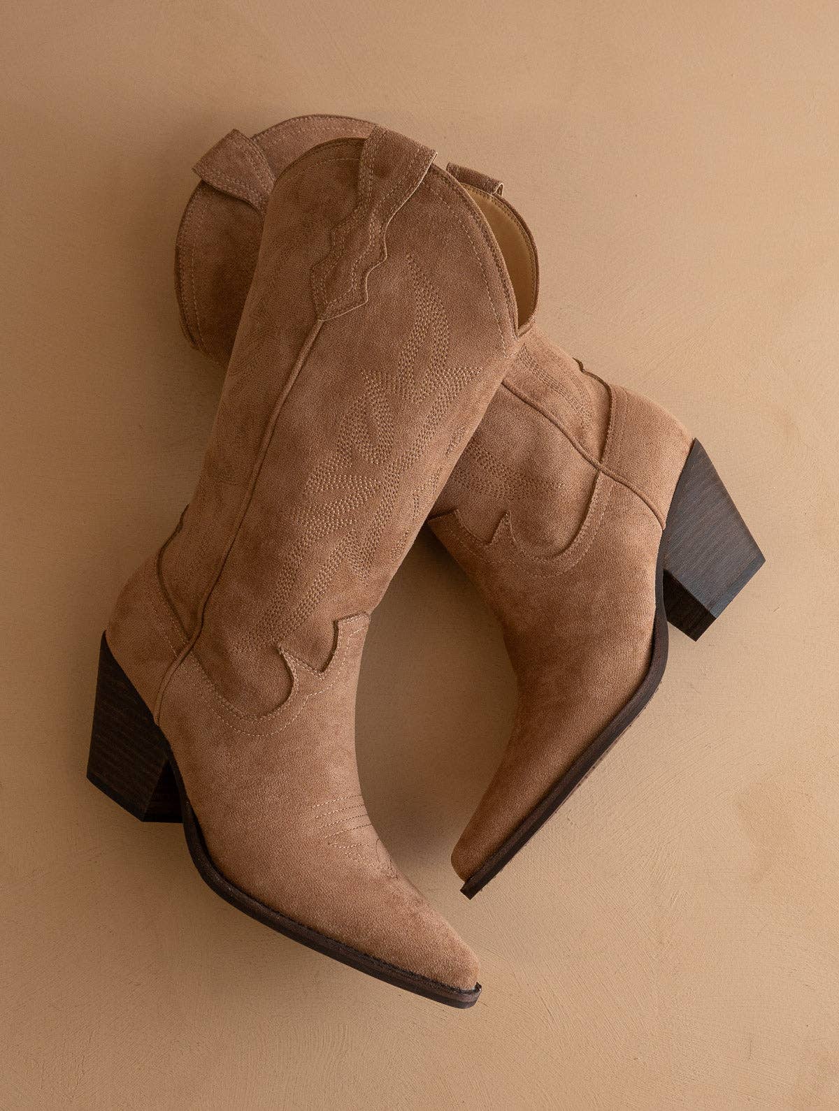 The Sahara | Latte Suede Western Cowboy Boot for wholesale on Faire3