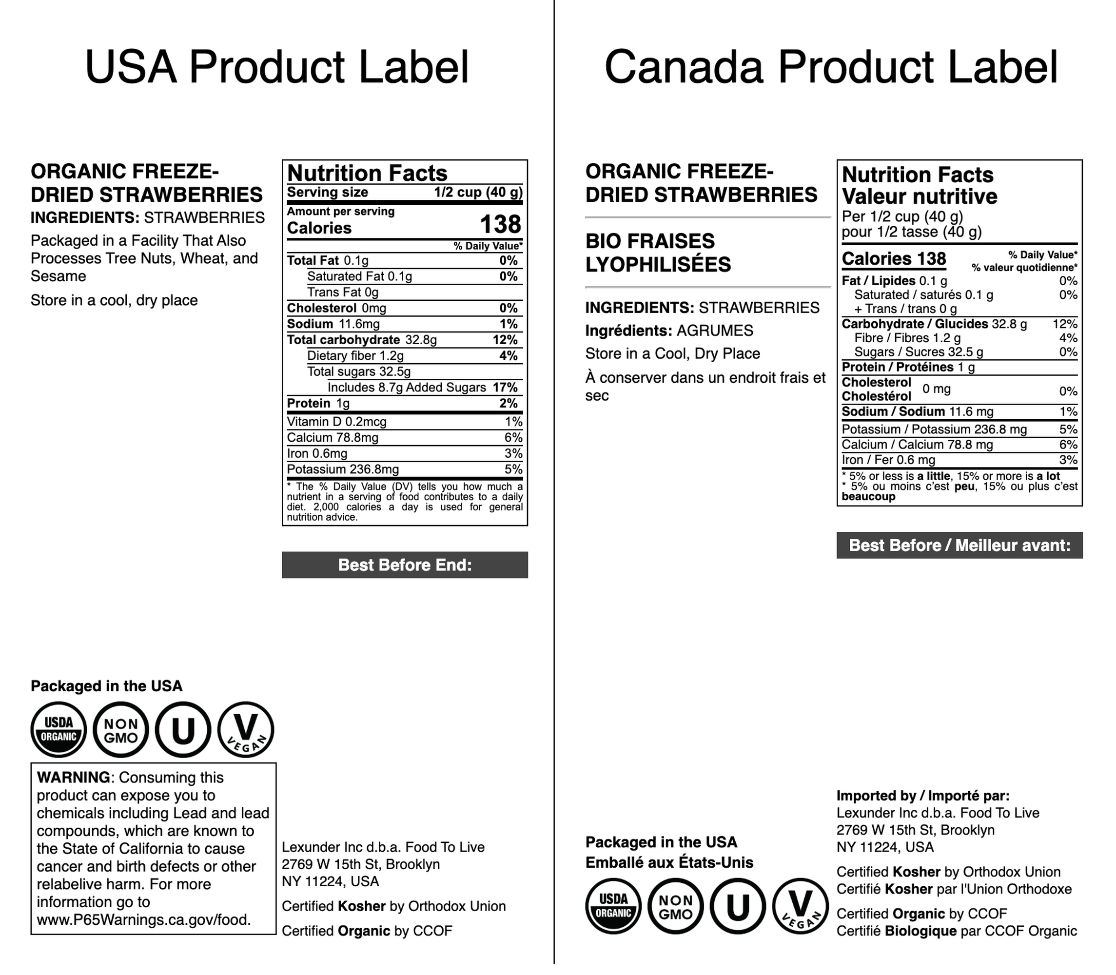 Food To Live - Wholesale Dried/Dehydrated Fruit - Organic Freeze-Dried Strawberries – by Food to Live2