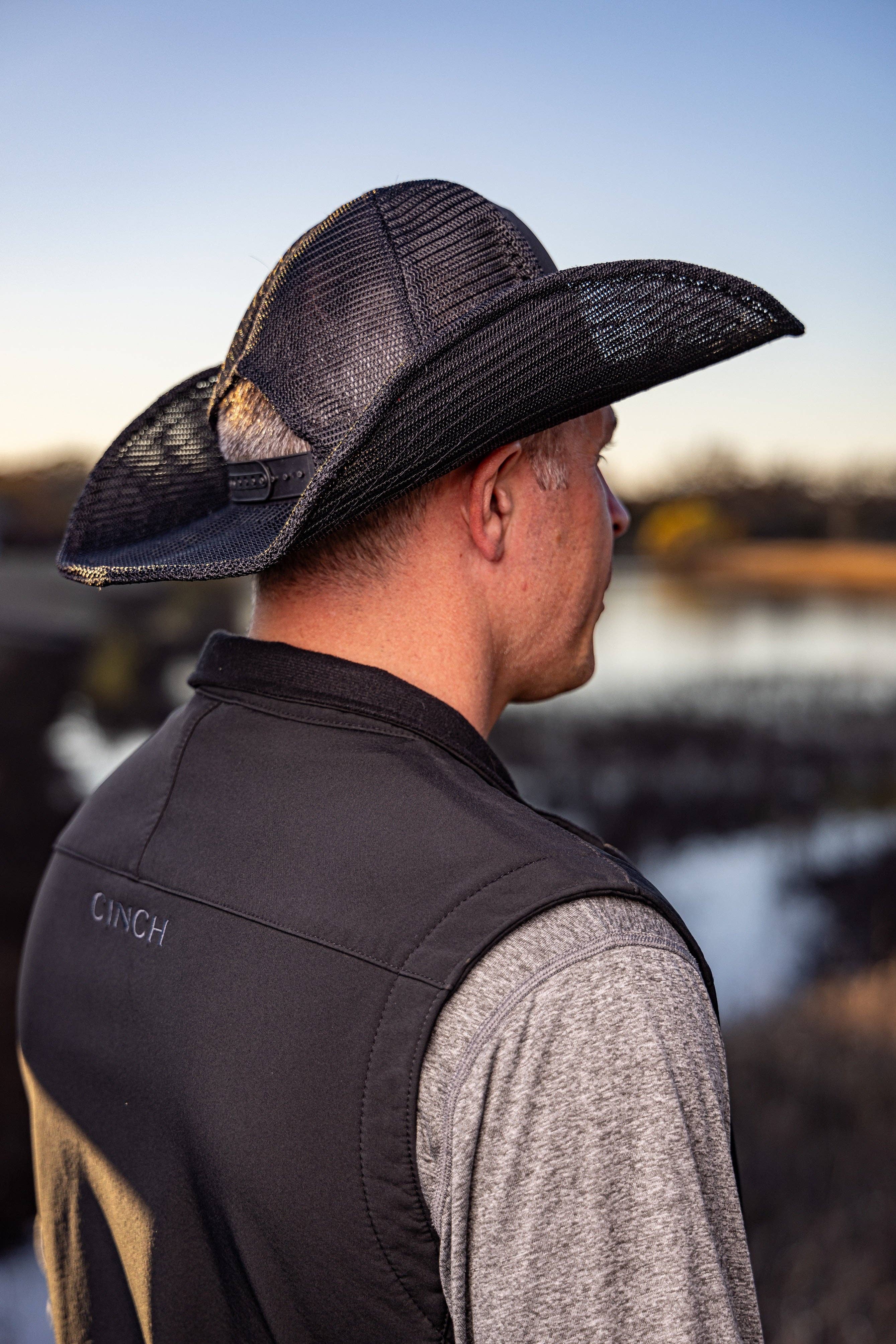 Cowboy Snapback - Wholesale Cowboy Hat - Unisex - BLACK COWBOY SNAPBACK: 5 PANEL - BLANK5