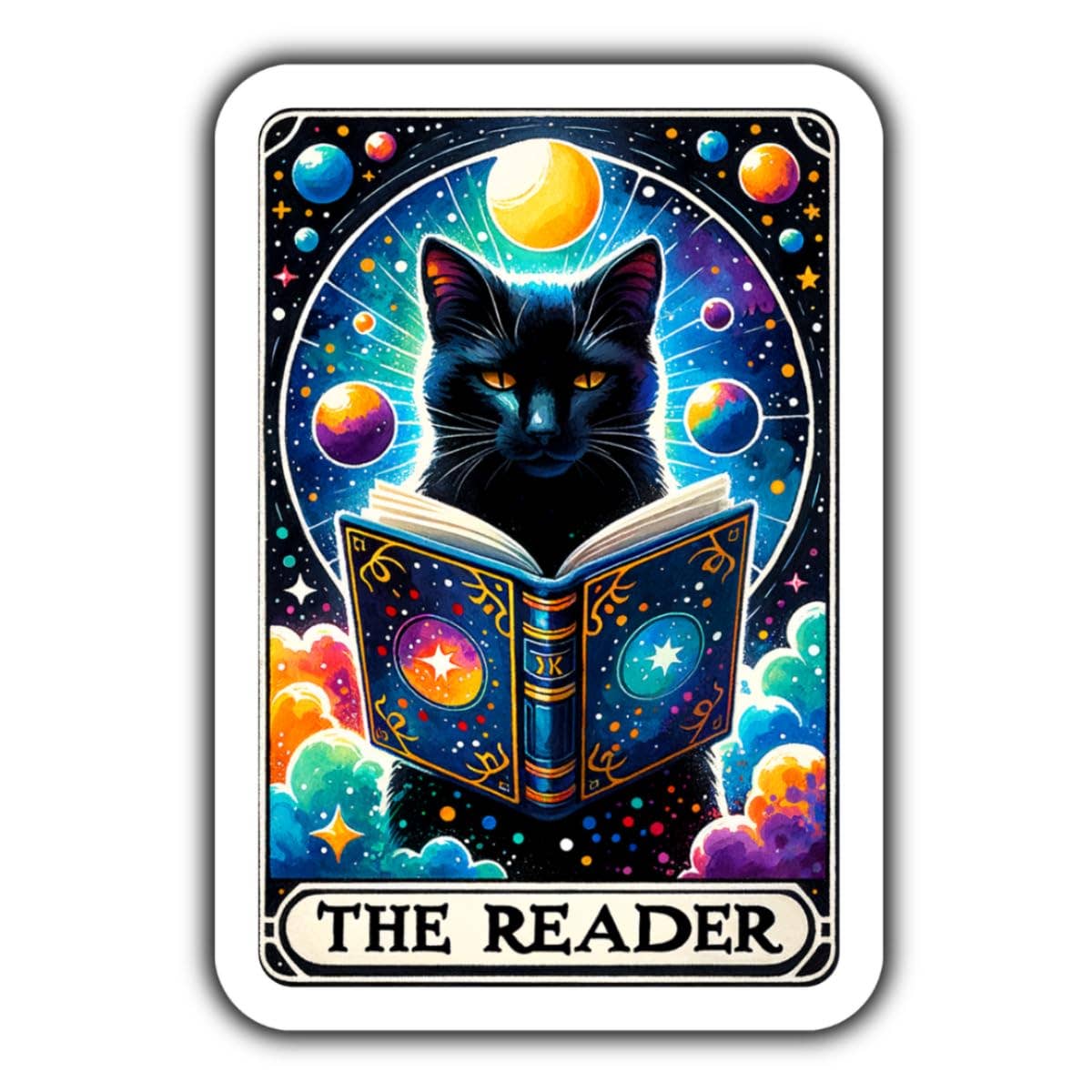 Lyrical River Designs - Wholesale Sticker - Tarrot Card Cat Reader Sticker0