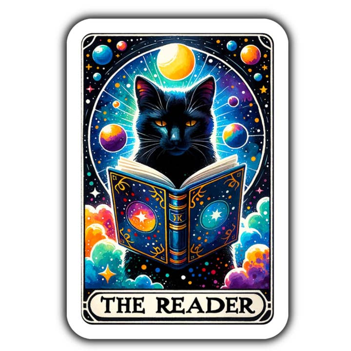 Lyrical River Designs - Wholesale Sticker - Tarrot Card Cat Reader Sticker0