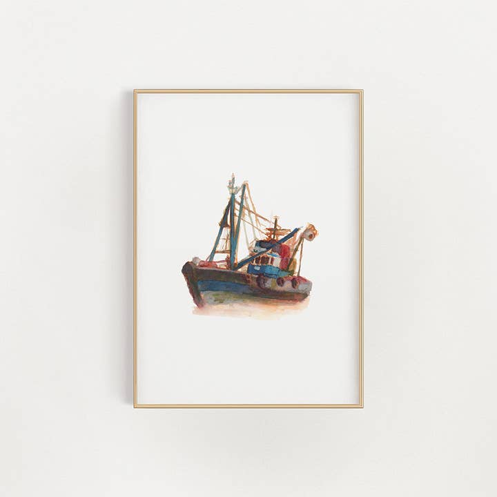Fishing Trawler Print voor wholesale door Finding Silver Pennies