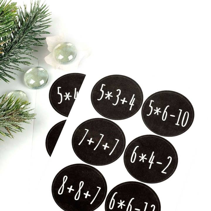 Adesivo número 68 para calendário do advento - problemas de matemática por atacado de Papierdrachen