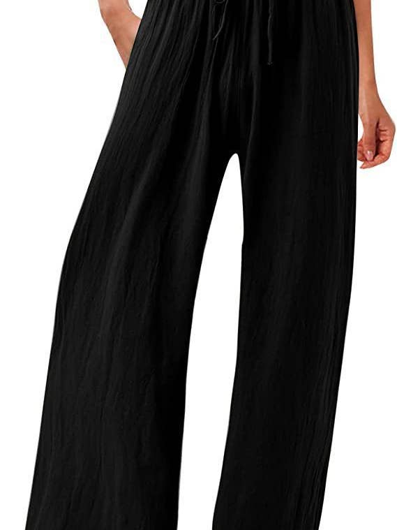 Lily Clothing - Wholesale Pants - Women's - Solid-colored cotton linen loose wide-leg pants9