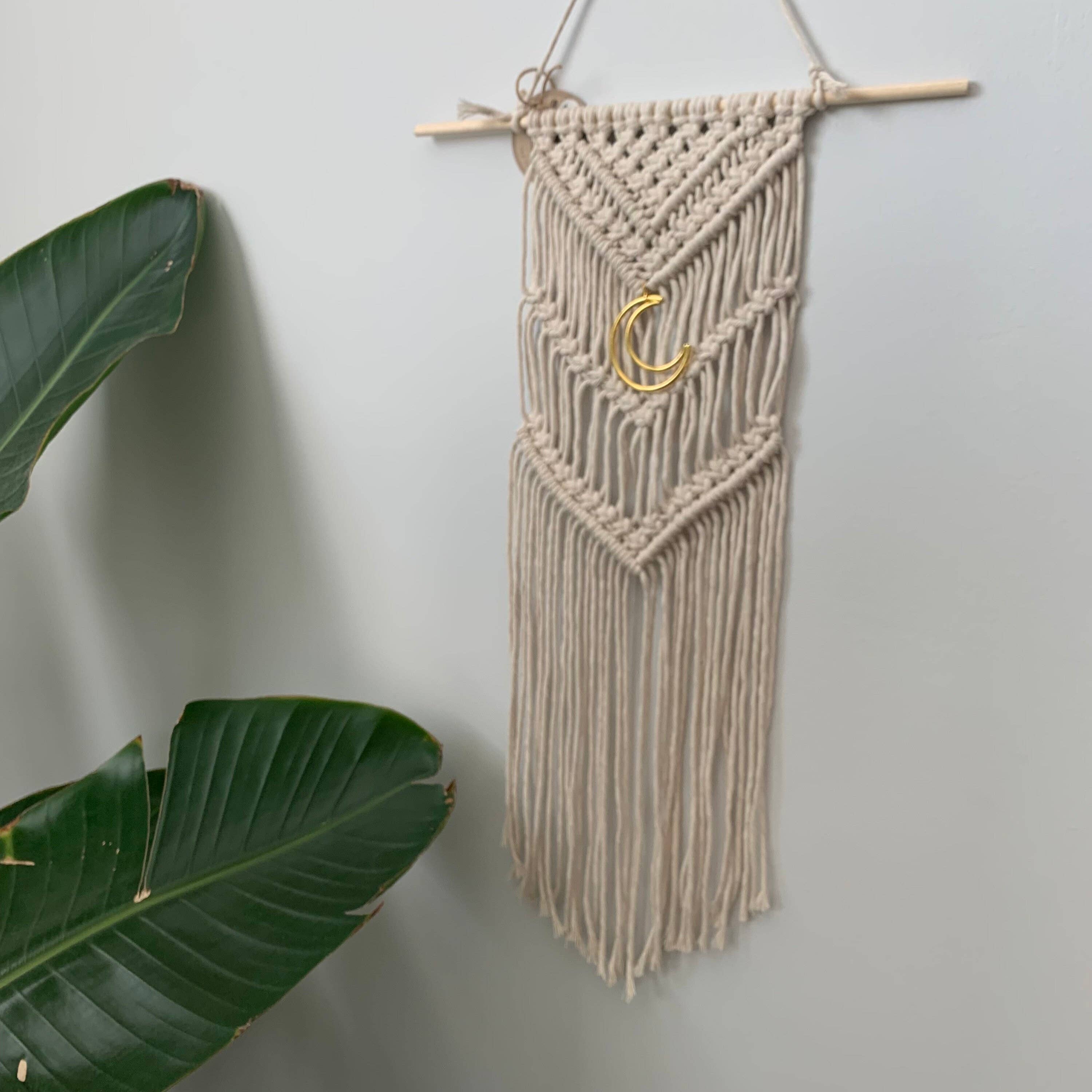 Rosie the Wanderer, Handmade Macramé - Wholesale Tapestry/Textile - Macrame Wall Hanging With Gold Moon4