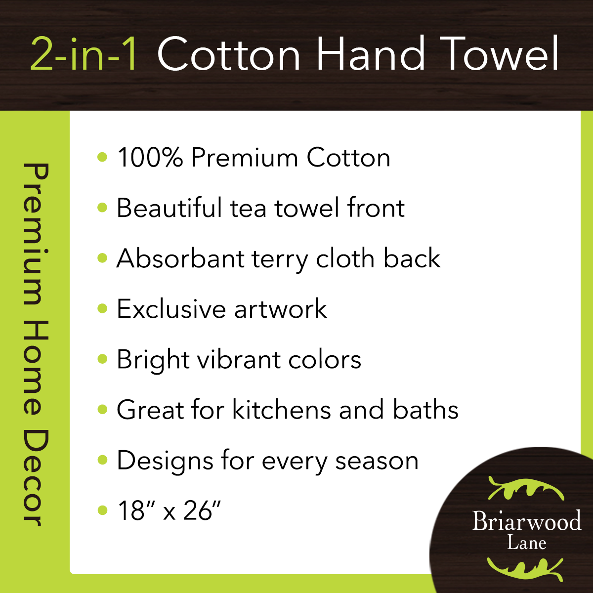 Briarwood Lane - Vente Essuie-mains - Essuie-mains d'automne élégant Pumpkins, 26 po x 18 po, Briarwood Lane3