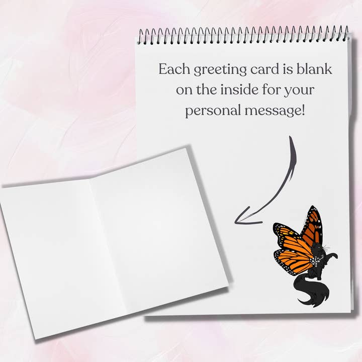 Kristin Bergene Creative LLC - Wholesale Season's Greetings Card - Monarch Kitten Greeting Cards | Blank Inside, 5.5” x 4”3