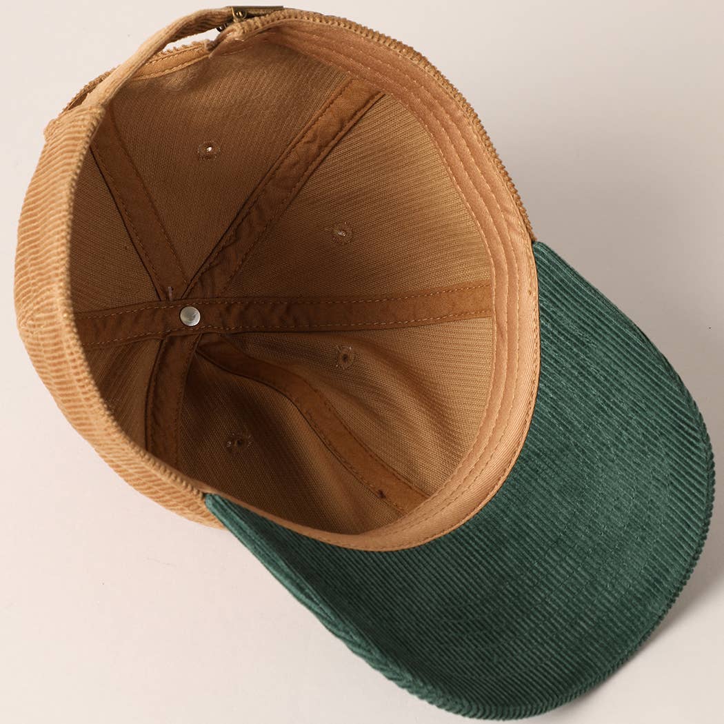 Fashion City - Wholesale Baseball Cap - Unisex - Corduroy Two-Tone Adjustable Baseball Cap25
