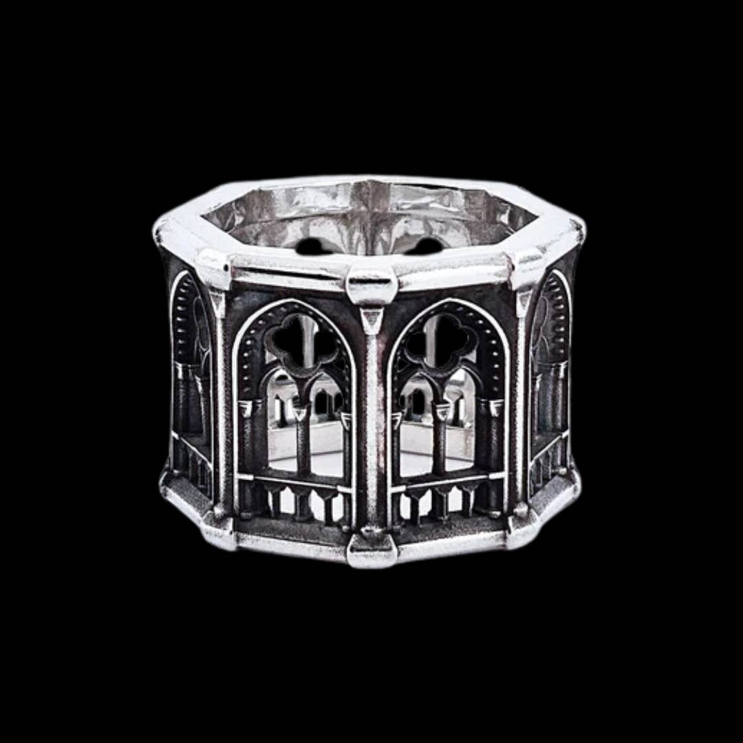 Inchoo bijoux inc - Wholesale Band/Stacked Ring - Holy Gothic Church Bold Wide Ring Band