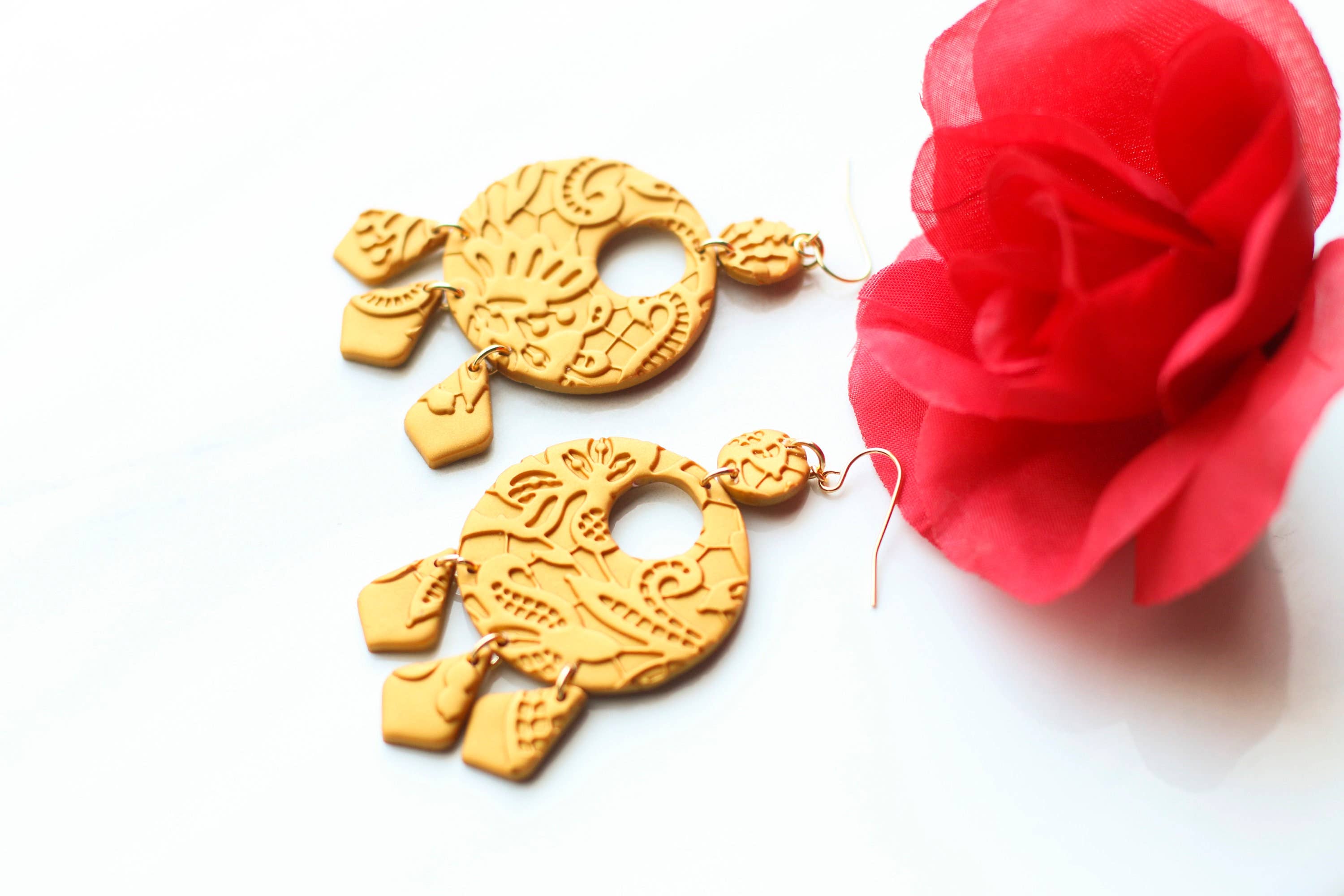 Skye Eclisse Jewelry - Vendita all'ingrosso Orecchini pendenti - Orecchini messicani in oro per donna, orecchini Frida Kahlo6