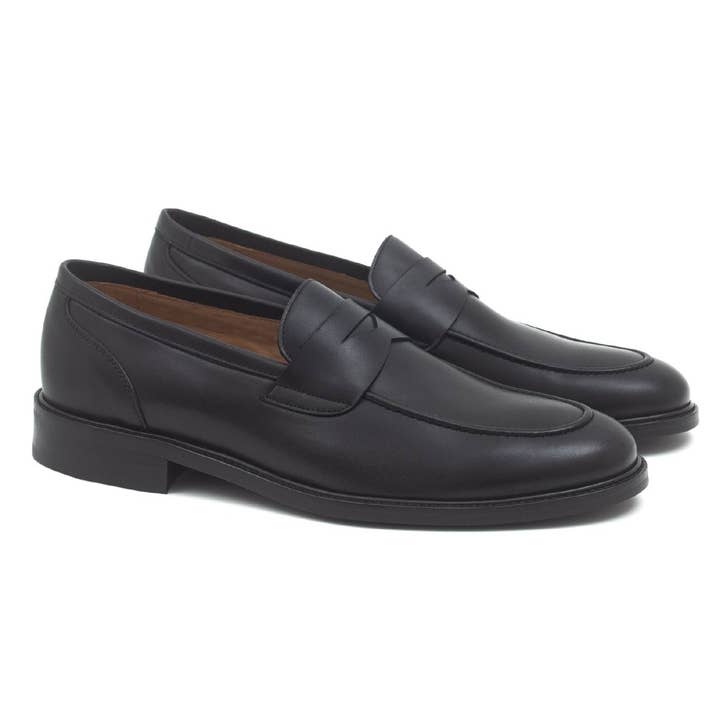 Cr-22026-Black Leather Loafer for wholesale by Caramelo Shoes
