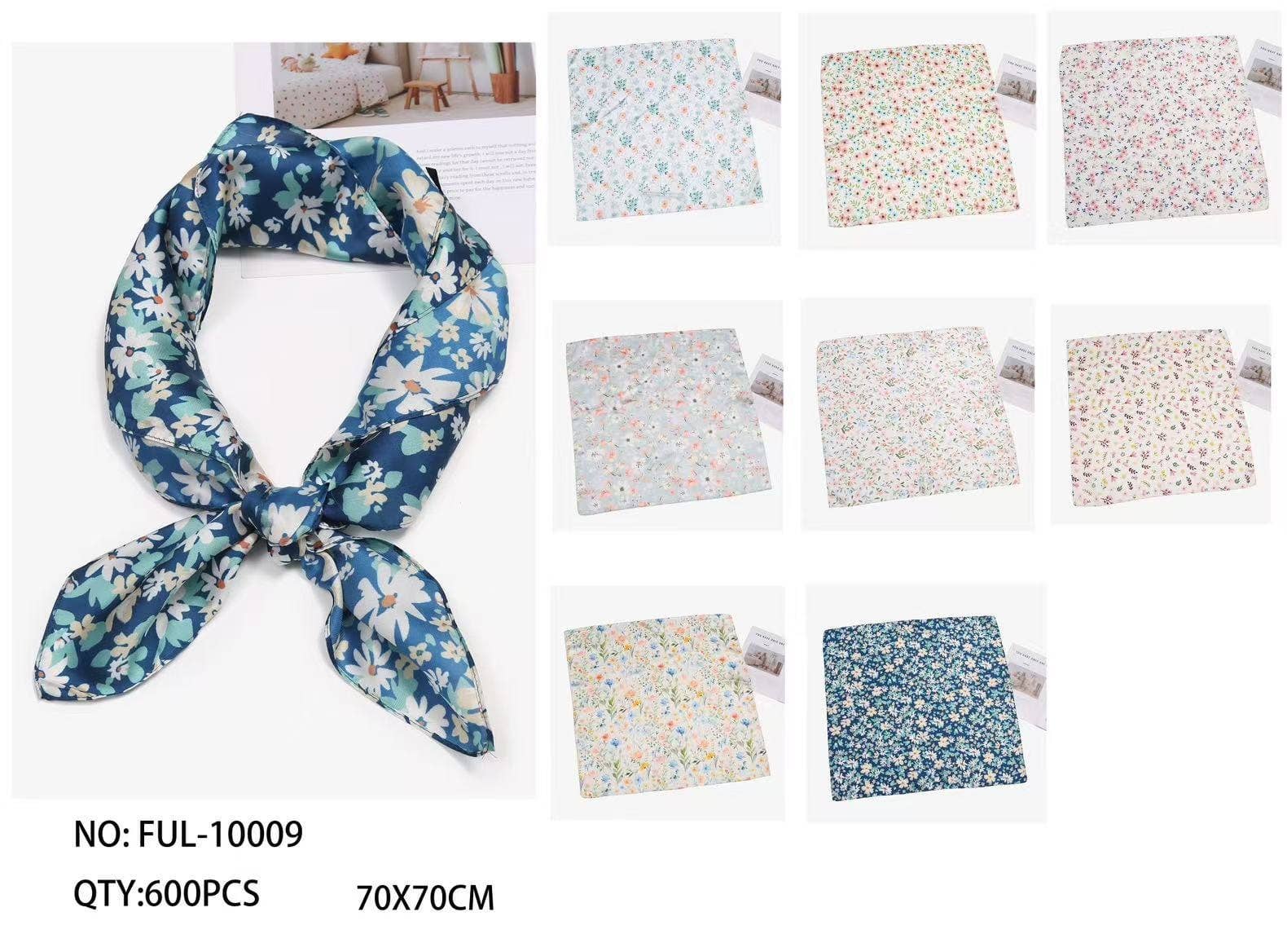 ASSORTMENTS SILK HANDKERCHIEFS. 12 PIECES for wholesale on Faire