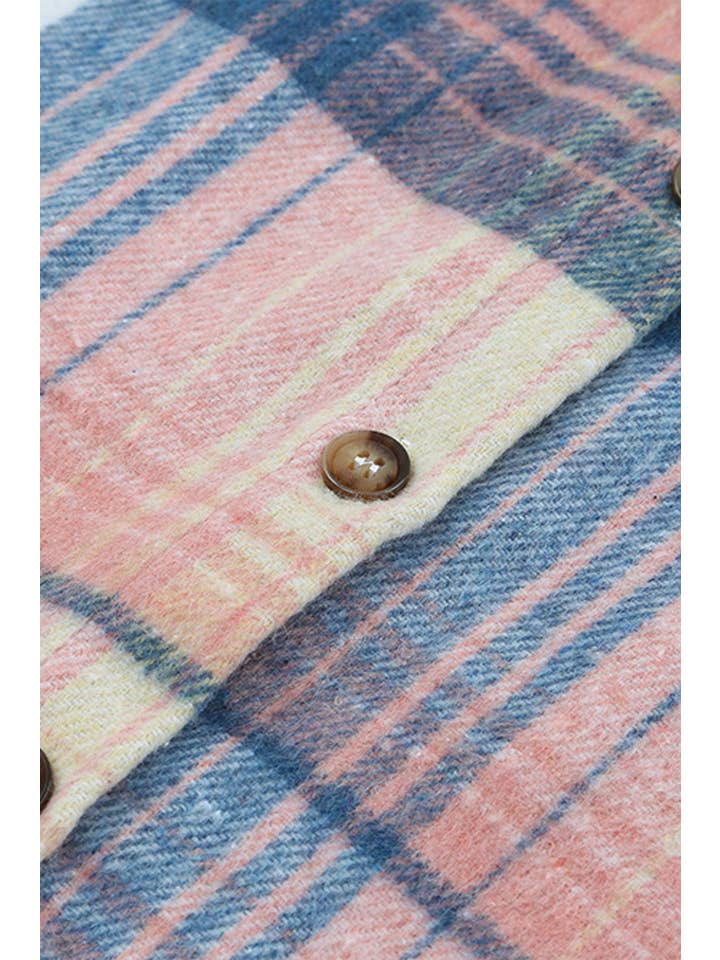 Trendi Lady - Venta al por mayor Sobrecamisa - Mujer - Chaqueta de franela rosa a cuadros
