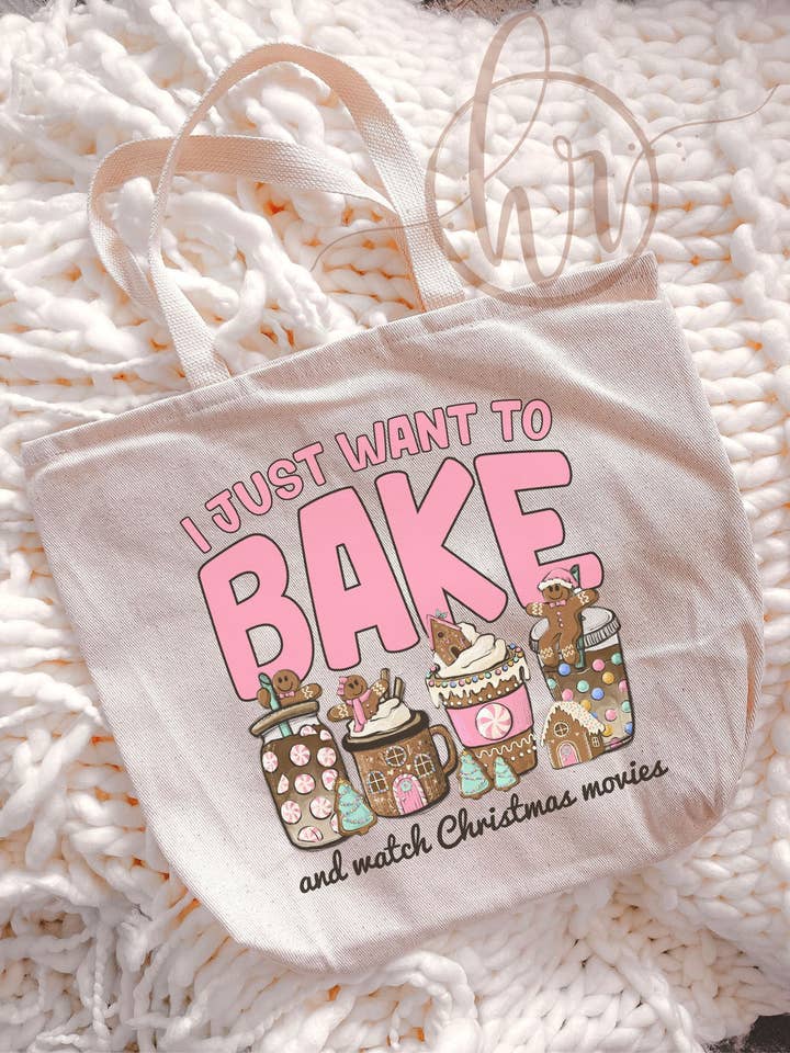 Ik wil gewoon bakken en kerstfilms kijken, draagtas voor wholesale door Hectic Rebellion