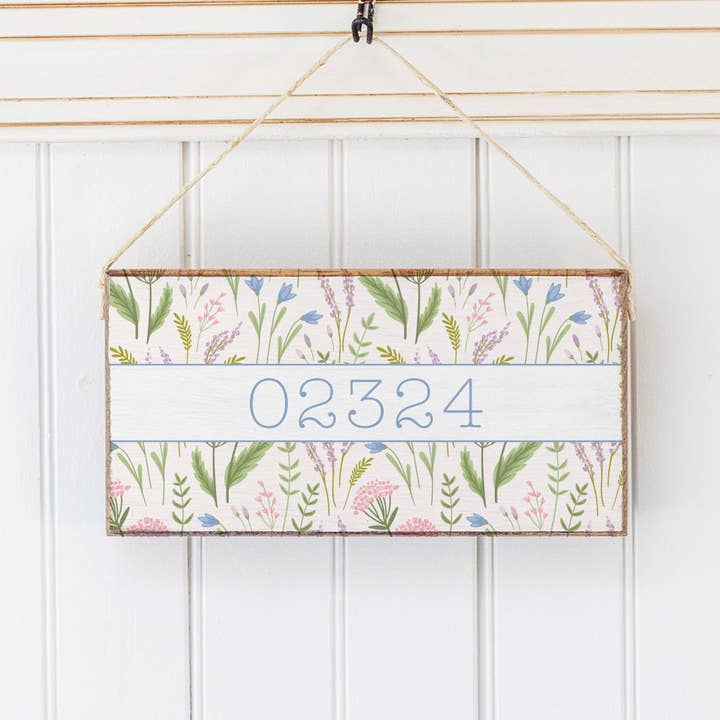Personalized Spring Florals Twine Hanging Sign for wholesale by Rustic Marlin
