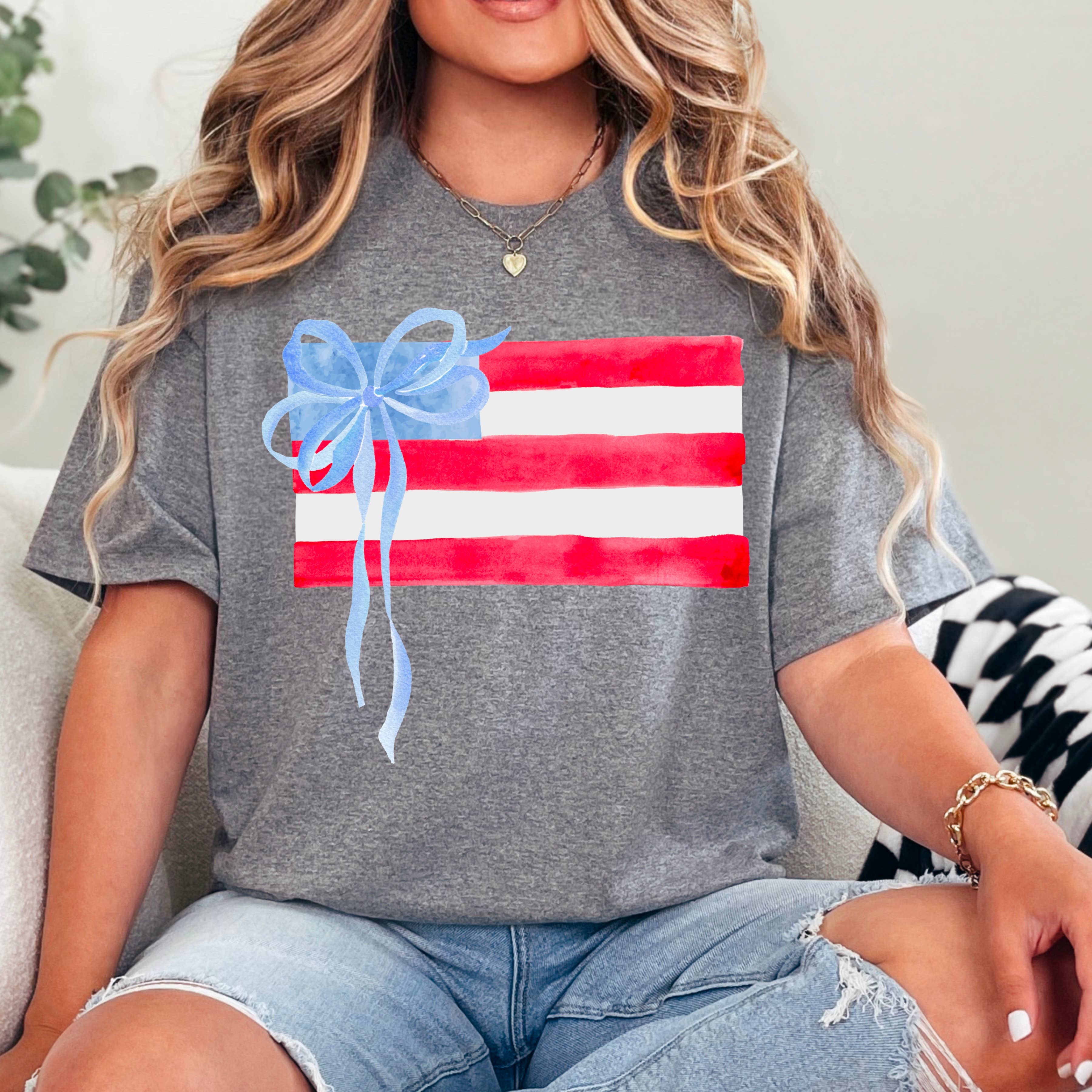 Shoppe SHC – wholesale T-shirt (graphic) – women's – Coquette American Flag | July 4th Graphic Tee | Gildan2
