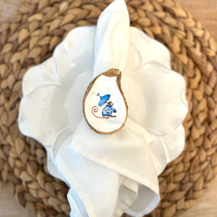 Chinoiserie Monkey Oyster Shell Rottingservettringar för wholesale av Willett and Co