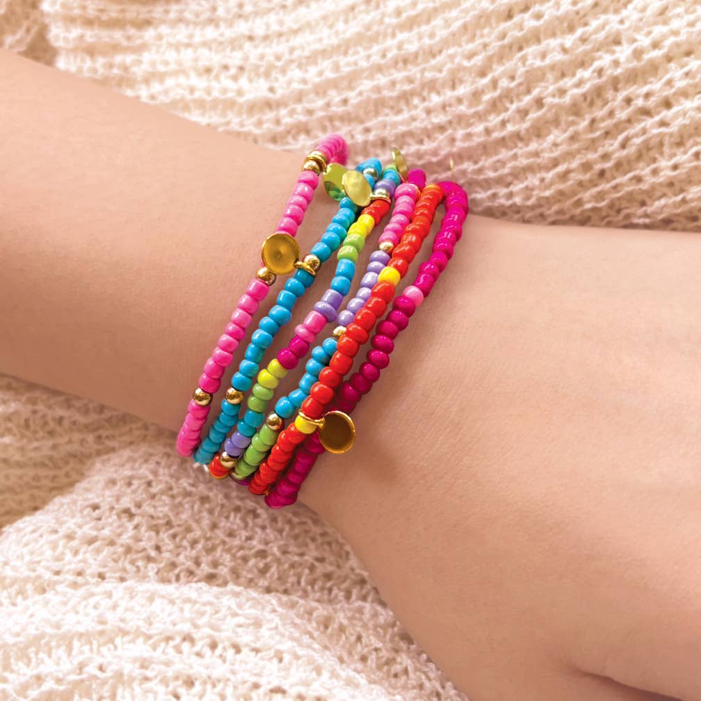 Girl Nation – Großhandel Perlenarmband – Kinder – Regenbogen Mini-Perlen-Turm | Kiste mit 54 Armbändern + Display1