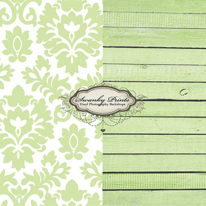 Toiles de fond en vinyle COMBO de 1,8 x 1,8 m /vert clair pour la vente par Swanky Prints