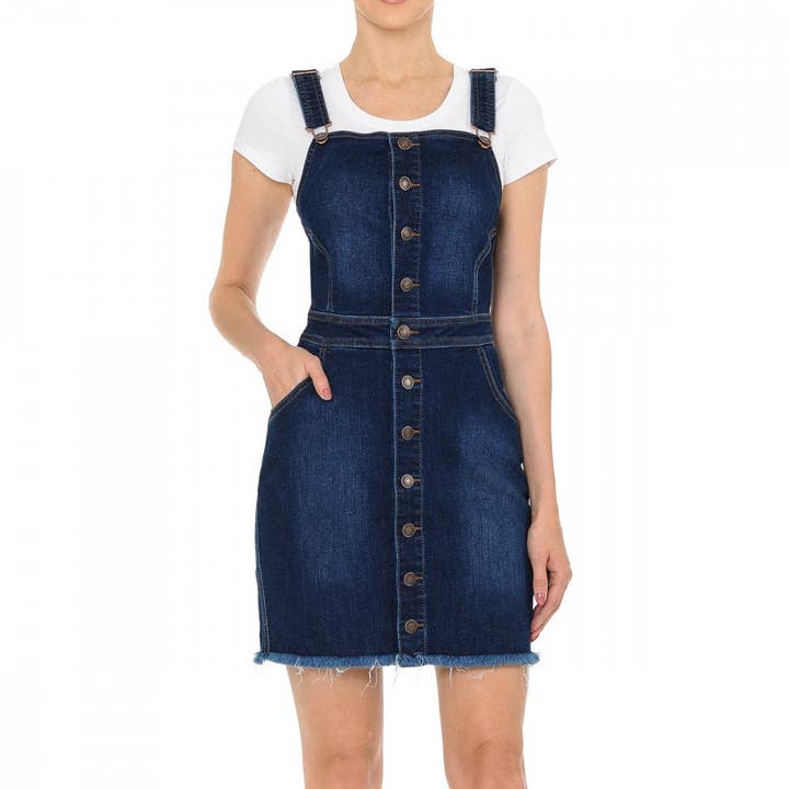 DENIM JURK MET OPEN KNOPEN voor wholesale door BELLA LUNA