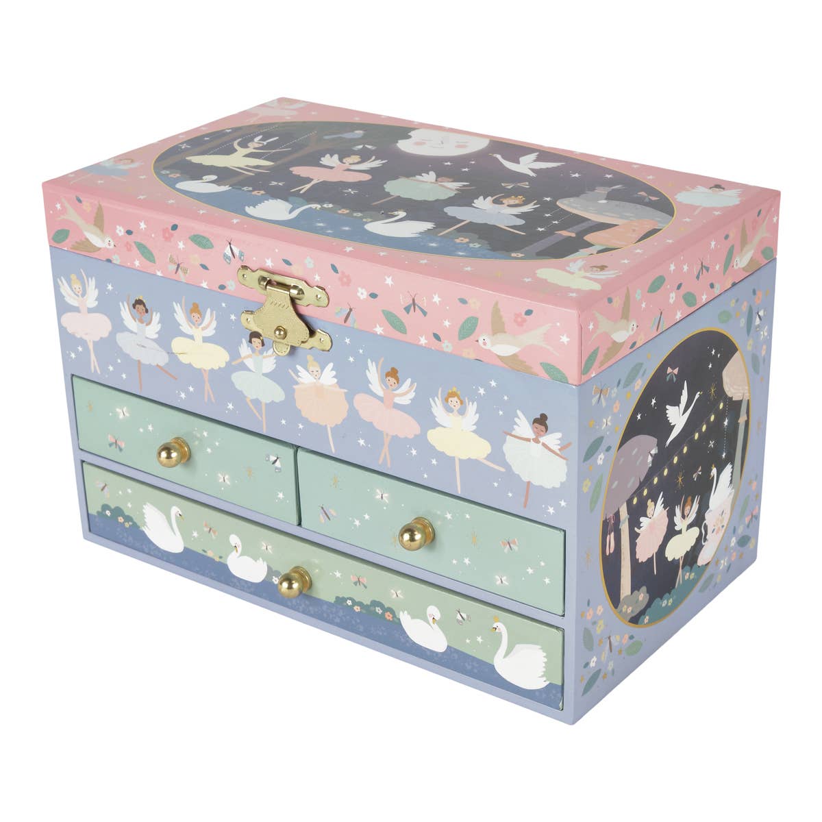 Floss and Rock - Wholesale Jewelry Box/Organizer - Kids - Musical Jewellery Box with 3 Drawers - Enchanted3