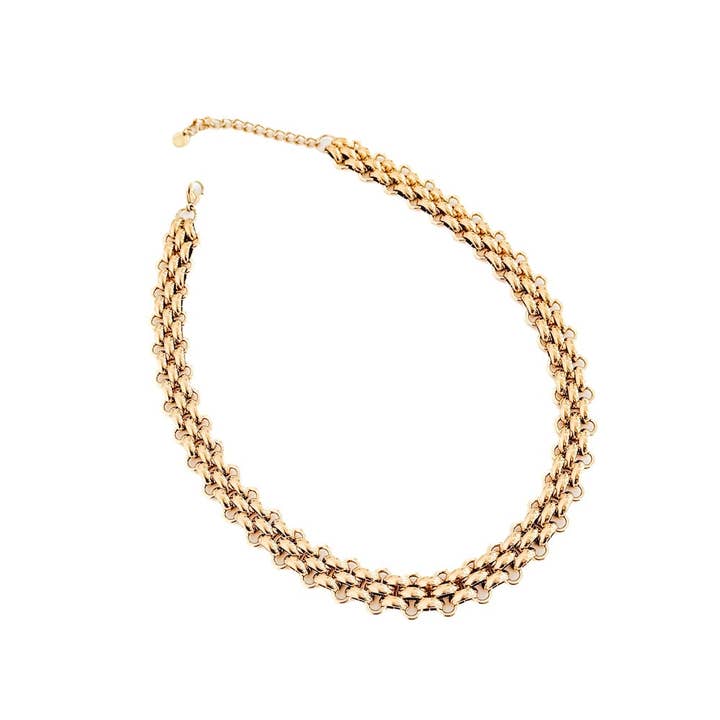 Pretty Simple - Wholesale Link & Chain Necklace - Elise Woven Chain Necklace - WATERPROOF
