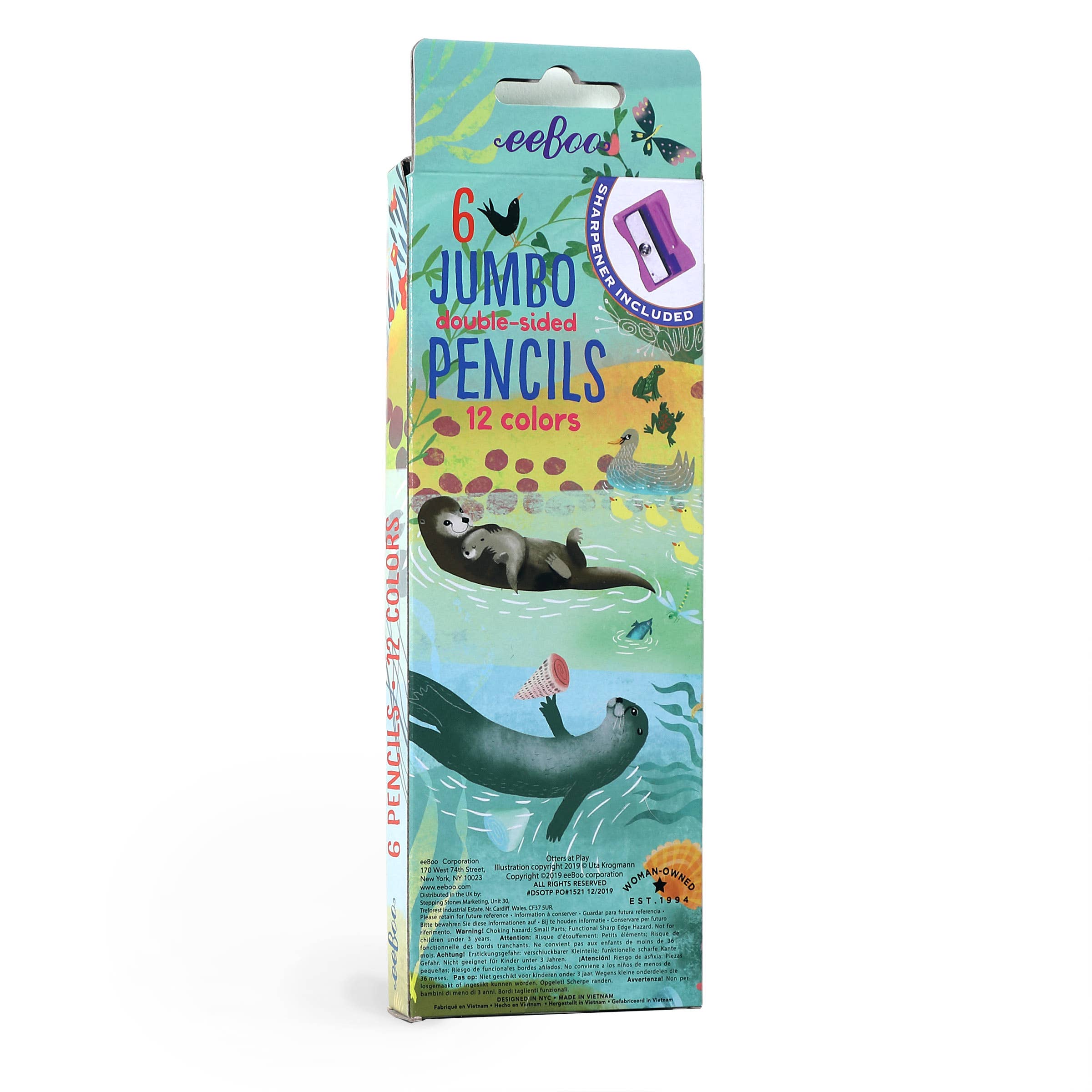 eeBoo - Wholesale Colored Pencil - Otters 6 Double-Sided Pencils1