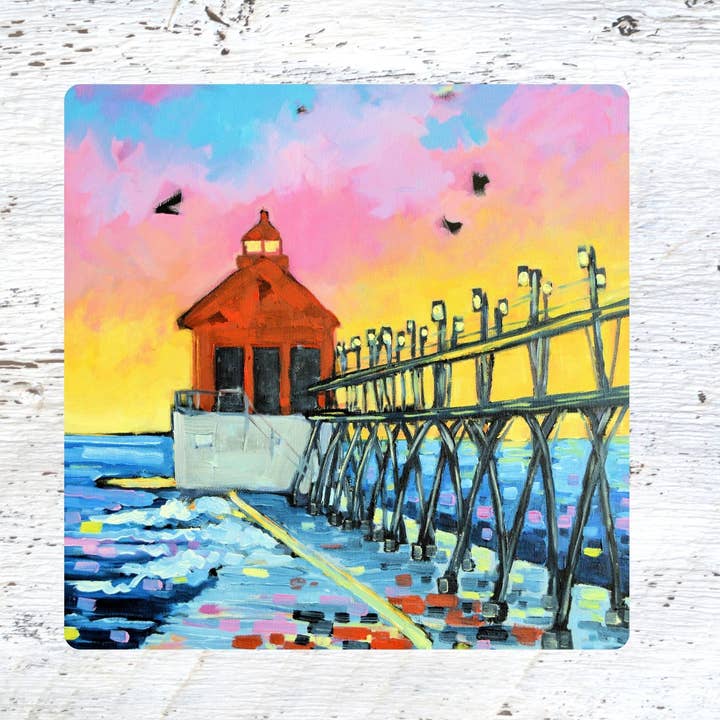 Glasbrikker og Bordskånere: Grand Haven Solnedgang for engroshandel hos Dreese Fine Art